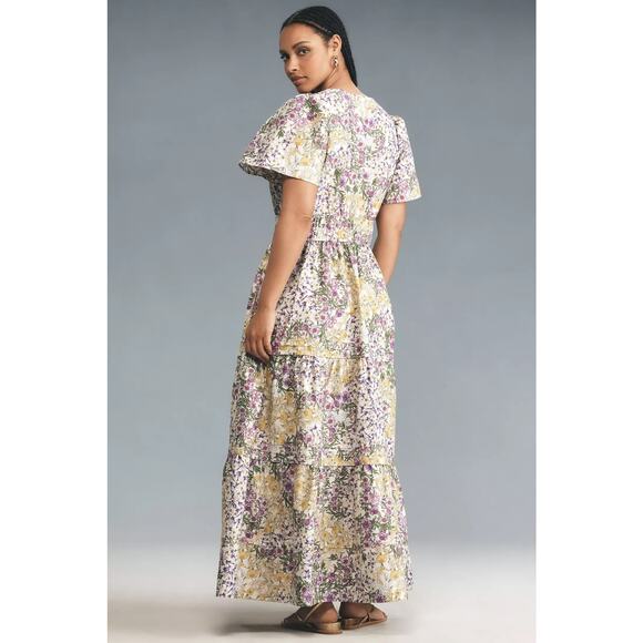 nwt by ANTHRPOLOGIE sz 3X Somerset Maxi Dress: Lilac Motif - Picture 3 of 4